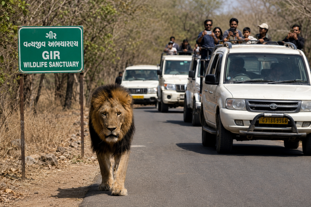 गुजरातको गिर क्षेत्रमा बढ्दो सिंह–मानव द्वन्द्व: संरक्षणको सफलतासँगै नयाँ चुनौती