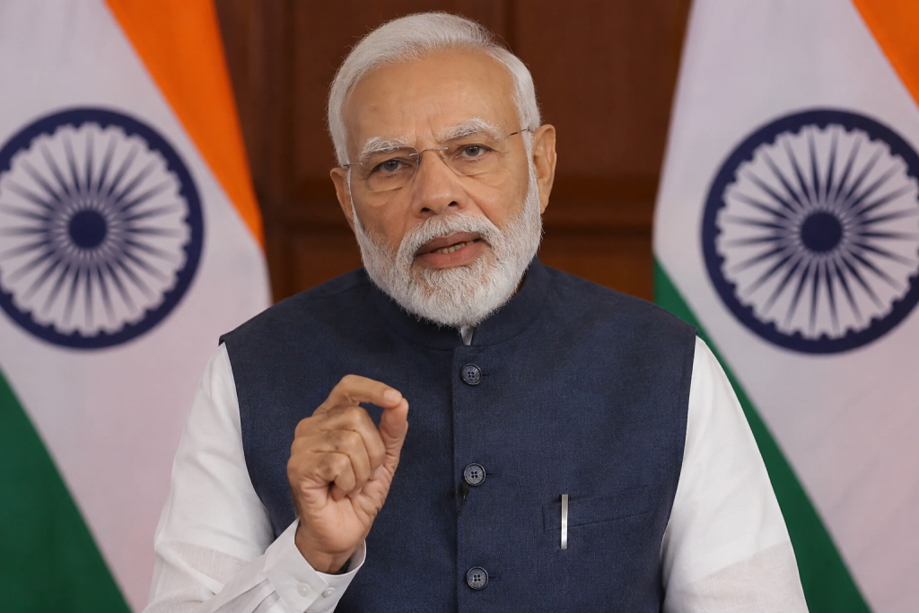 भारतीय प्रधानमन्त्री नरेन्द्र मोदीले भिडियो सन्देश जारी गर्दै