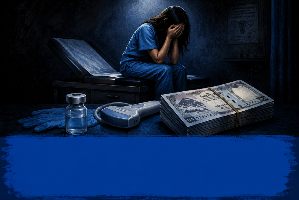 आर्थिक प्रलोभनमा किशोरीको डिम्ब निकालिएको आरोपमाथि भइरहेको प्रहरी अनुसन्धानको प्रतीकात्मक दृश्य
