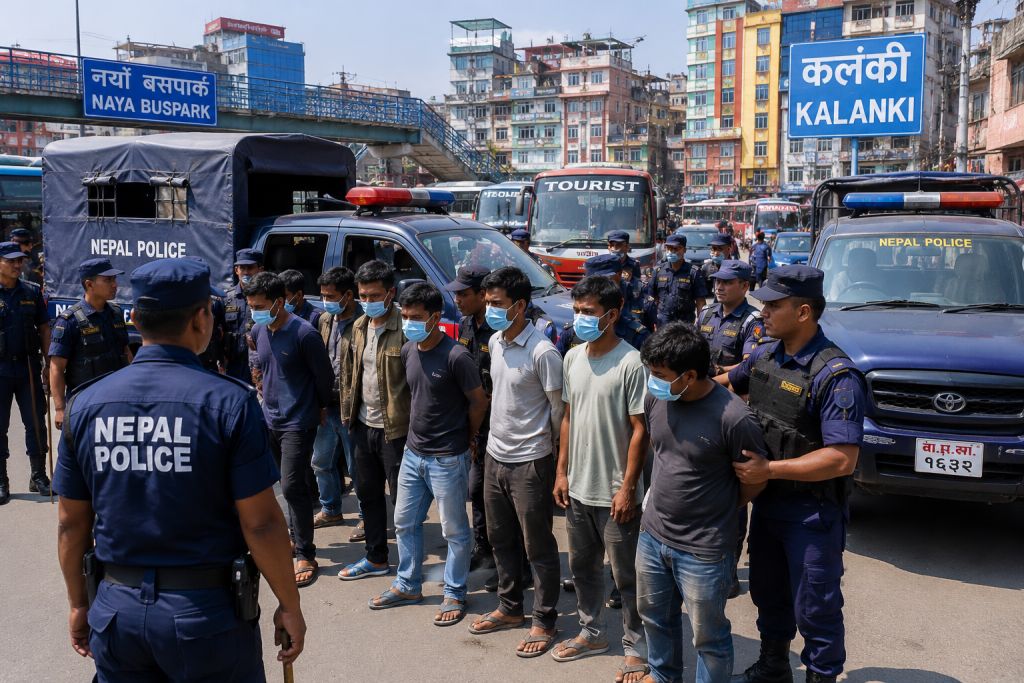 काठमाडौंमा यात्रुसम्बन्धी अनधिकृत गतिविधिहरूको विरोधमा प्रहरी अभियान
