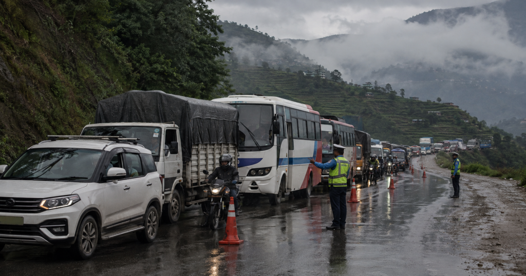 बाढीको जोखिमपछि काठमाडौंमा रोकिएका धादिङ, रसुवा र चितवनतर्फ जाने सवारीसाधन