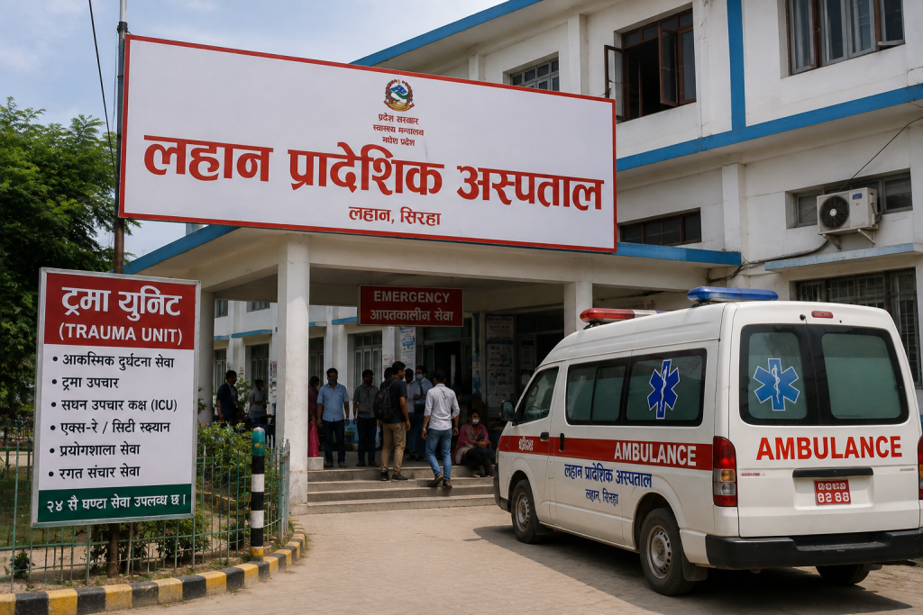 लहान प्रादेशिक अस्पतालमा सञ्चालन गर्न लागिएको अन्तरिम ट्रमा युनिट