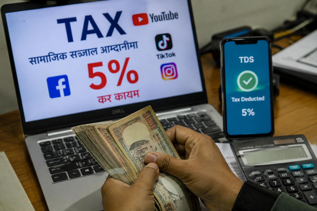 नेपालमा YouTube TikTok Facebook लगायत सामाजिक सञ्जालको आम्दानीमा ५ प्रतिशत कर