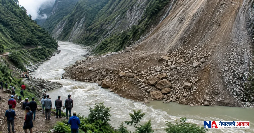 दार्चुलामा ठूलो पहिरो, चमेलिया नदी आंशिक थुनियो; तटीय क्षेत्रमा सतर्कता