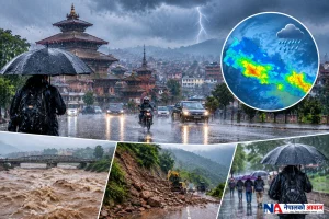 नेपालमा भारी वर्षाको सम्भावना, सतर्क रहन मौसम विभागको आग्रह