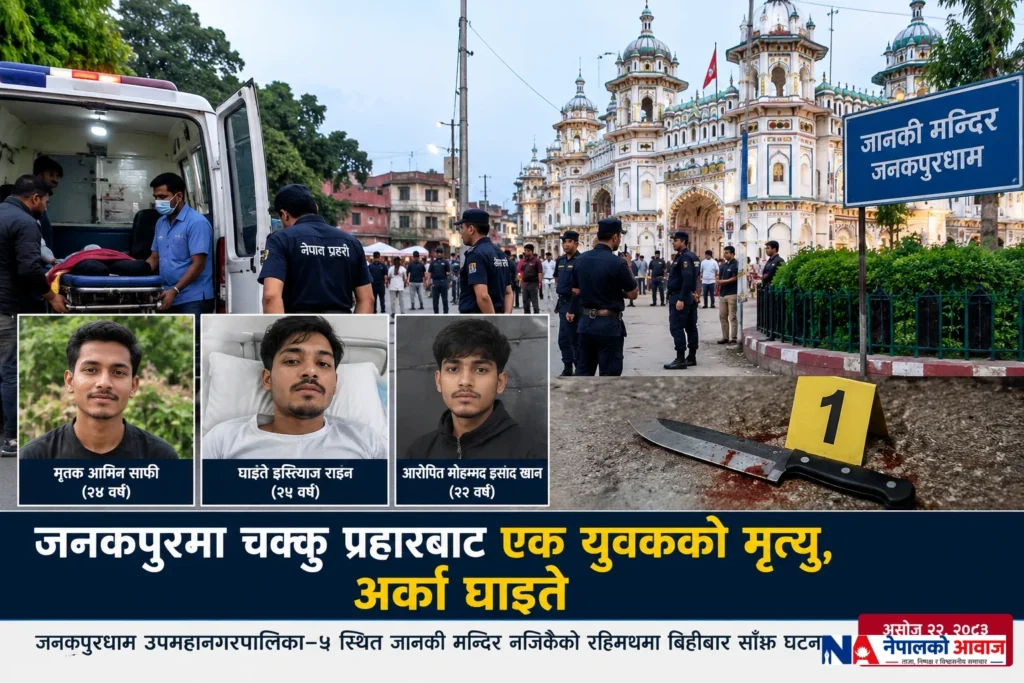 जनकपुरमा चक्कु प्रहारबाट एक युवकको मृत्यु, अर्का घाइते