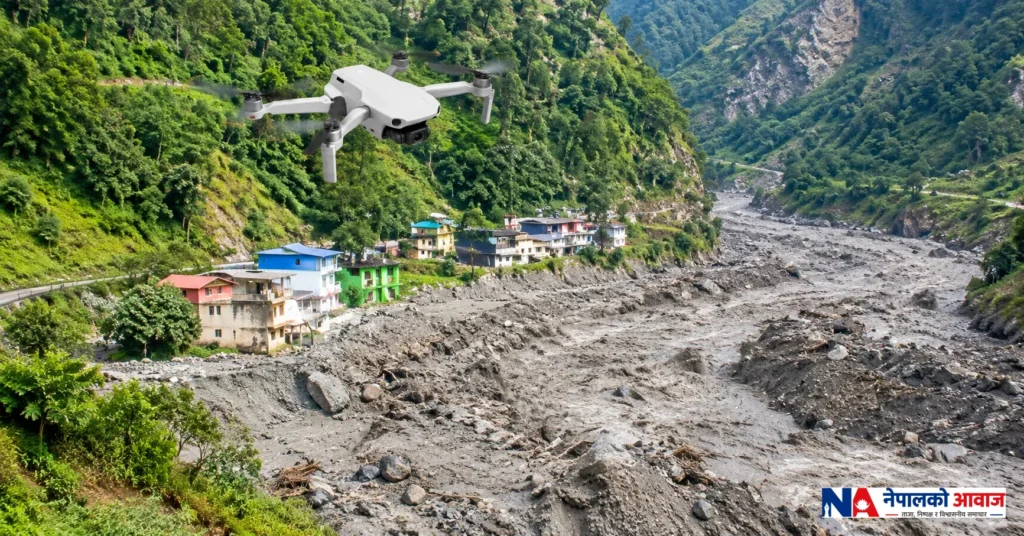 बुढीगण्डकीमा बाढीको कारण पत्ता लगाउन ड्रोनसहित भूगर्भविद्को टोली परिचालन