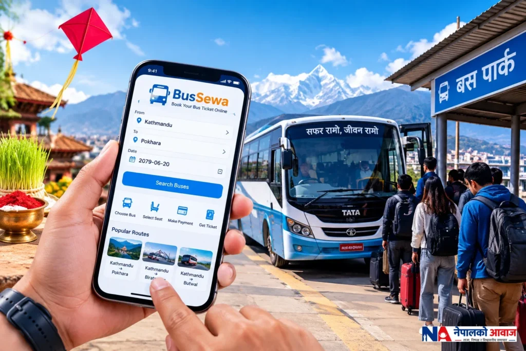 दशैंको बस टिकट काट्न अब काउन्टर धाउनुपर्ने झन्झट कम, मोबाइलबाटै गर्न सकिन्छ बुकिङ