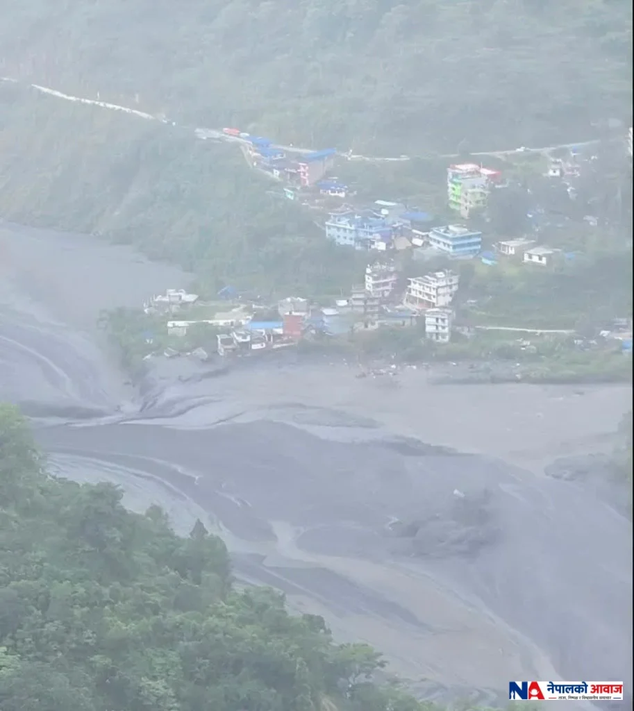 गोरखामा पहिरोले नदी थुनिएपछि बुढीगण्डकीमा भीषण बाढी, आसपासका बस्ती खाली गर्न आग्रह
