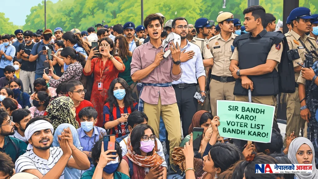 भारतको नयाँ दिल्लीमा युवा आन्दोलन चर्कियो, मतदाता सूची पुनरावलोकनप्रति असन्तुष्टि